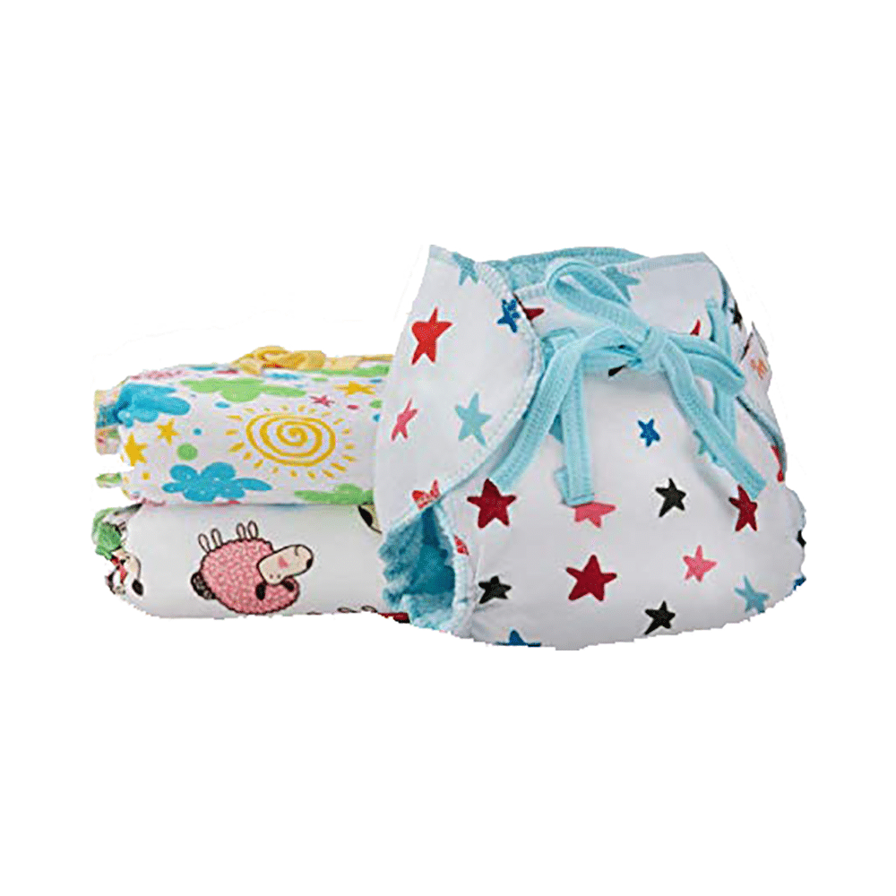 Superbottoms Organic Cotton Padded Dry Feel Langot/Nappy Size 0 Striking Whites - Image 1