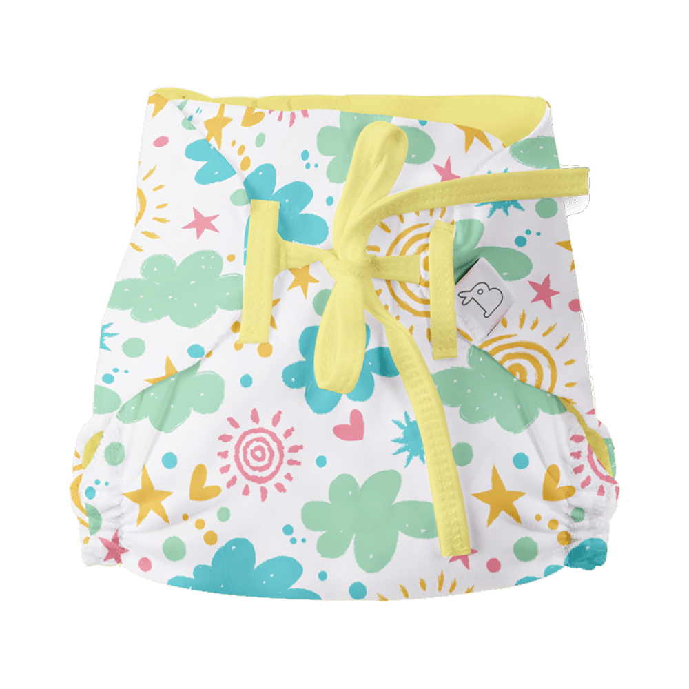 Superbottoms Organic Cotton Padded Dry Feel Langot/Nappy Size 0 Striking Whites - Image 2