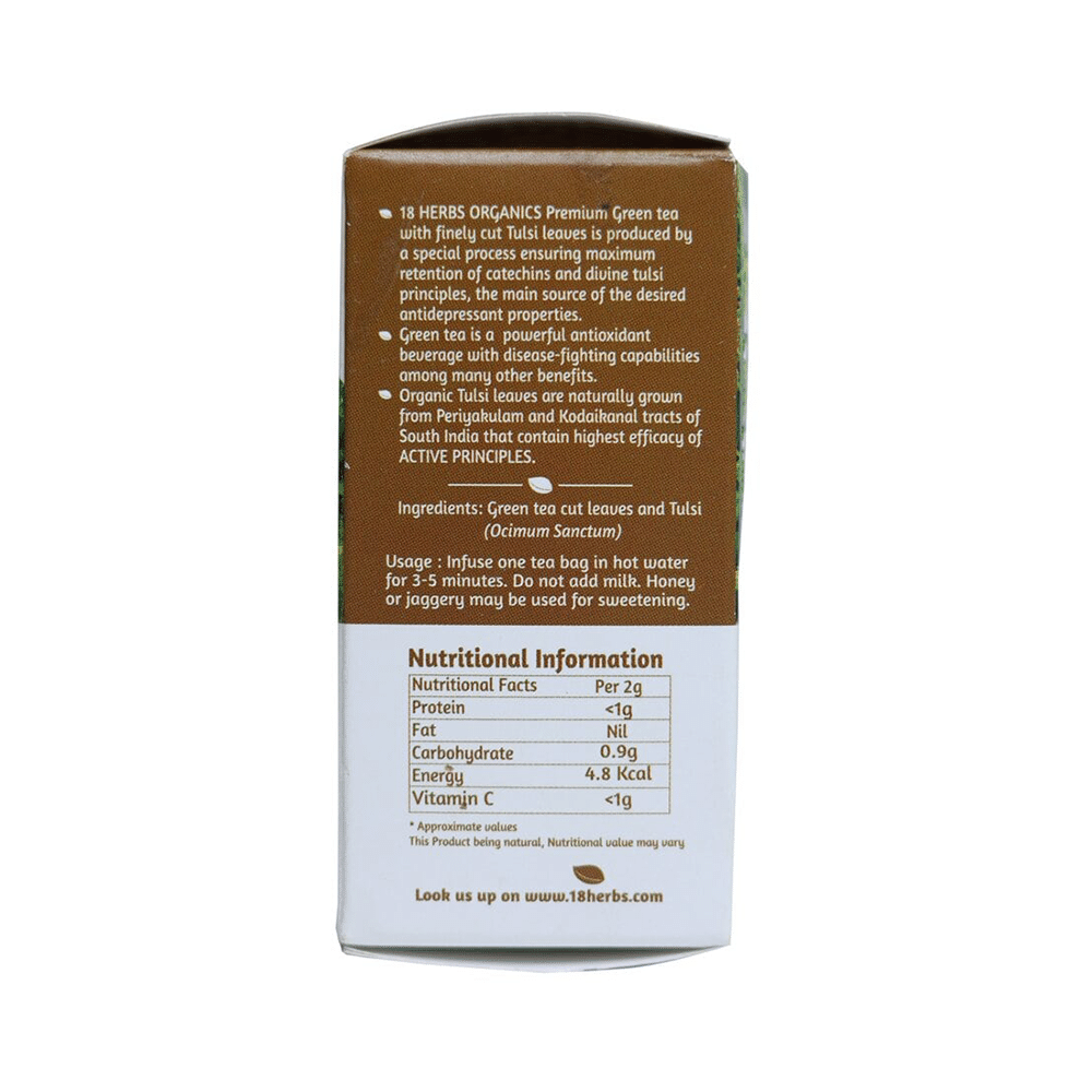 18 Herbs Organics Green Tea Bag (1.25gm Each) with Tulsi - Image 3