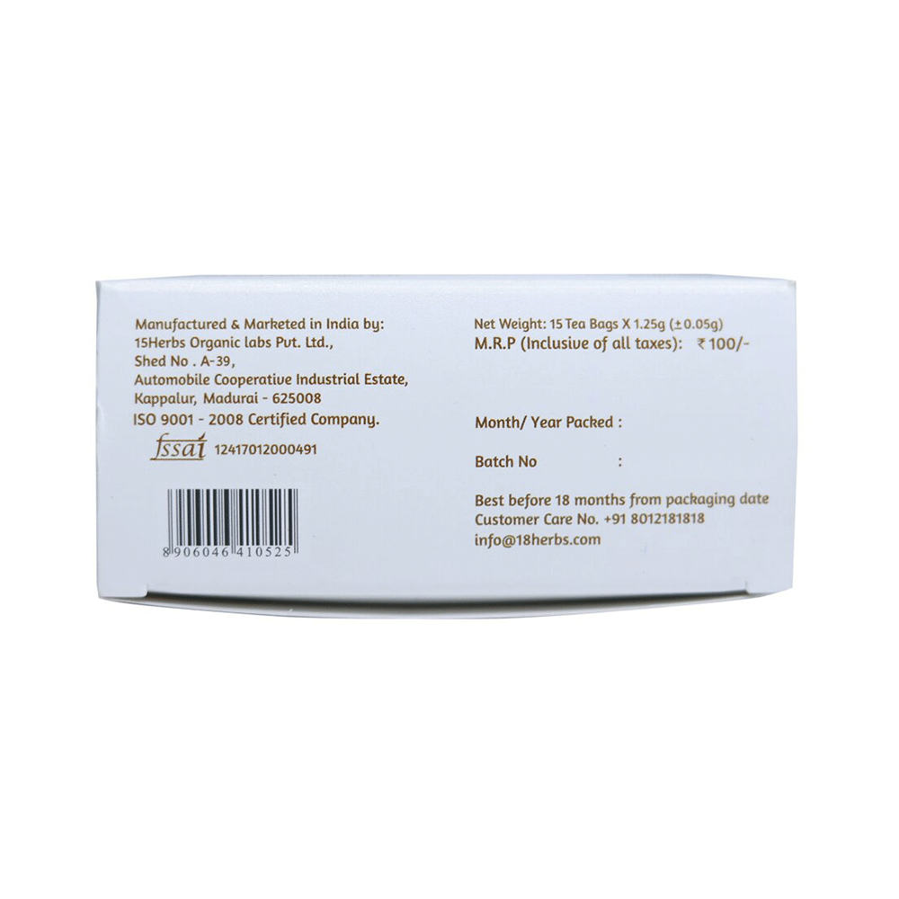 18 Herbs Organics Green Tea Bag (1.25gm Each) with Tulsi - Image 4