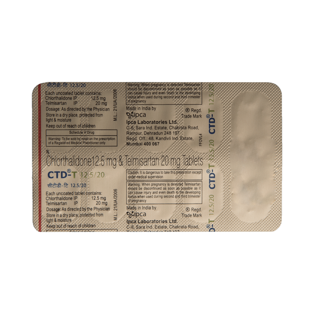 CTD-T 12.5/20 Tablet - Image 5