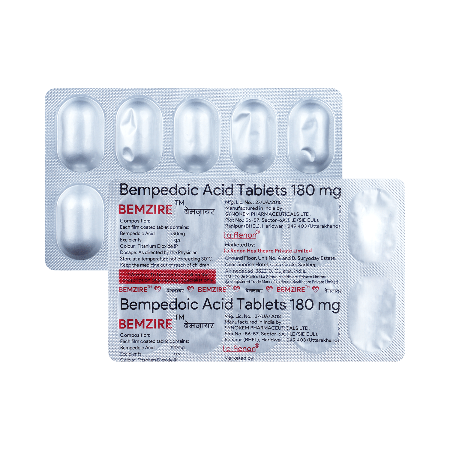 Bemzire 180mg Tablet