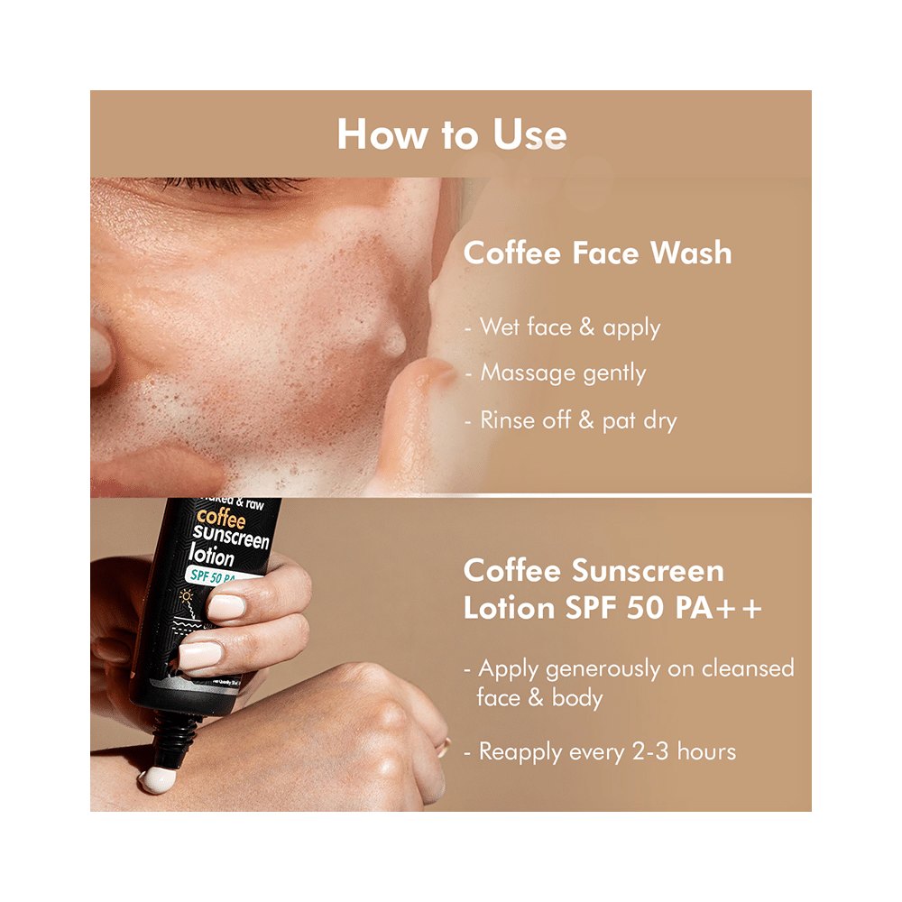 mCaffeine Daily Sun Protection Kit-Deep Cleansing Coffee Face Wash & SPF 50 PA++ Sunscreen Lotion - Image 5