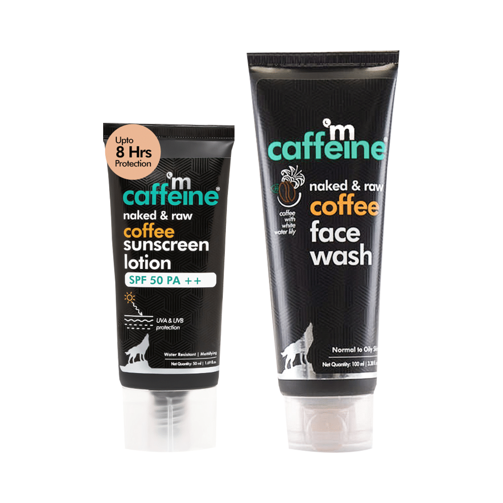 mCaffeine Daily Sun Protection Kit-Deep Cleansing Coffee Face Wash & SPF 50 PA++ Sunscreen Lotion - Image 1