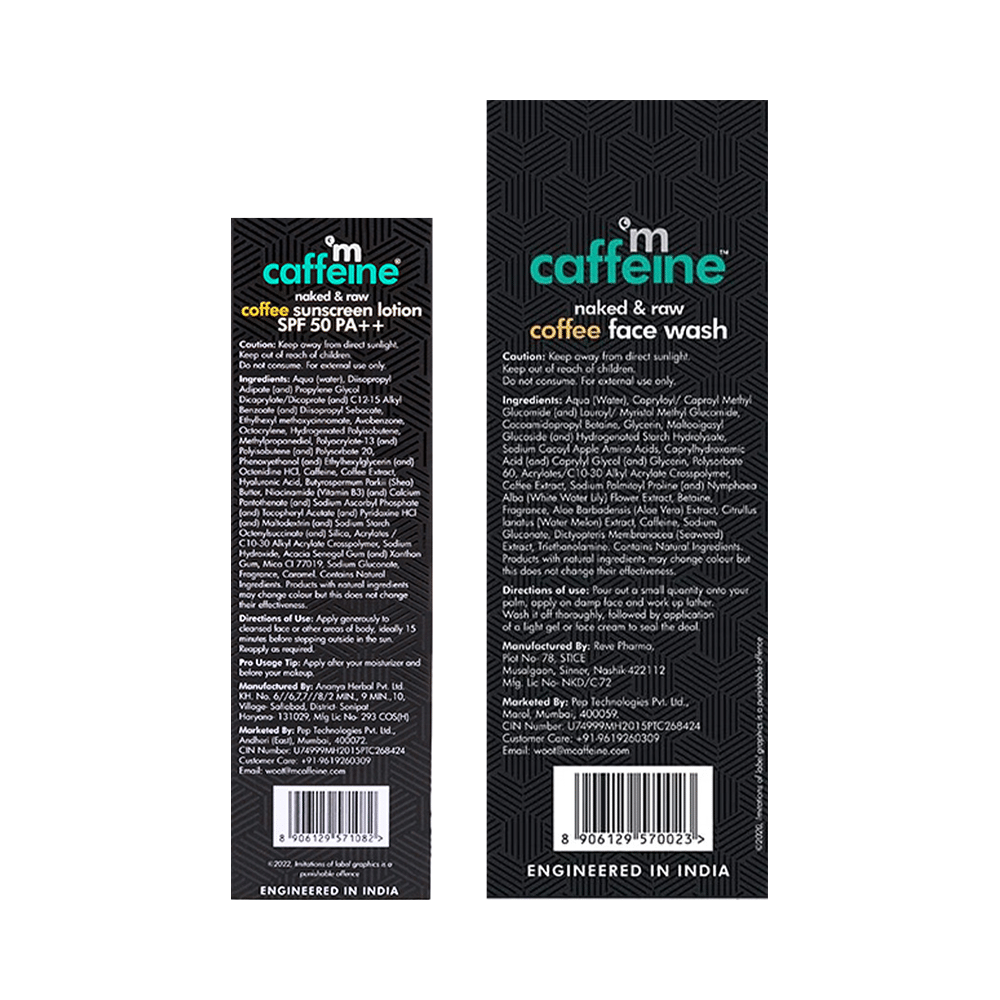 mCaffeine Daily Sun Protection Kit-Deep Cleansing Coffee Face Wash & SPF 50 PA++ Sunscreen Lotion - Image 2