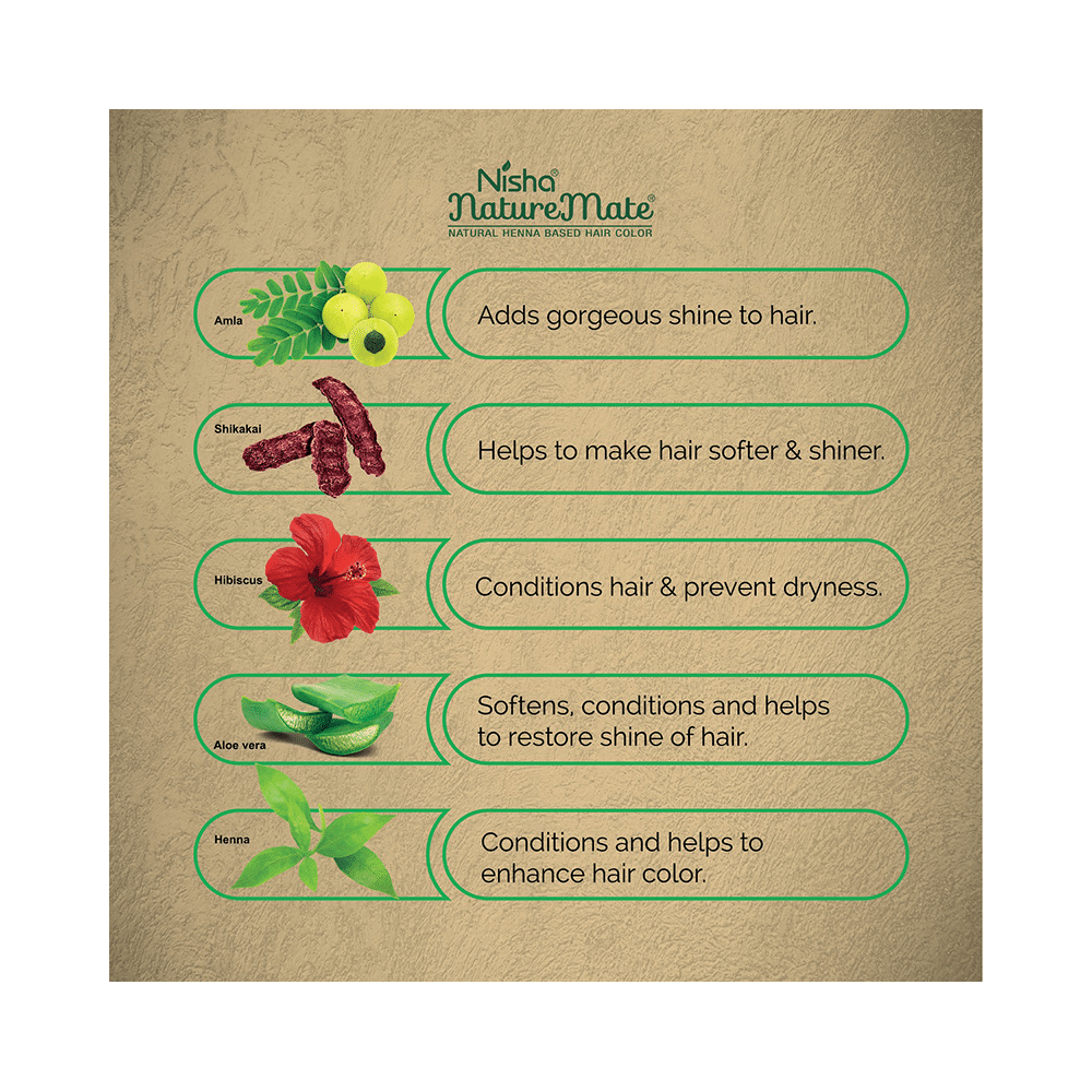 Nisha Nature Mate Hair Color (15gm Each) Natural Brown - Image 6
