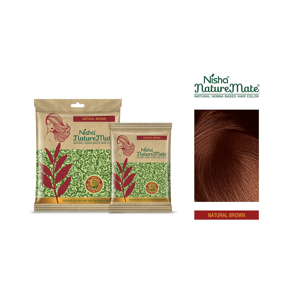 Nisha Nature Mate Hair Color (15gm Each) Natural Brown - Image 2