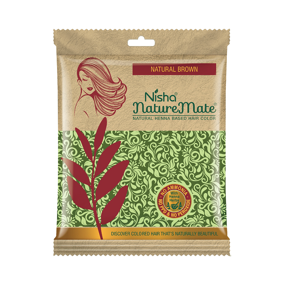 Nisha Nature Mate Hair Color (15gm Each) Natural Brown - Image 3