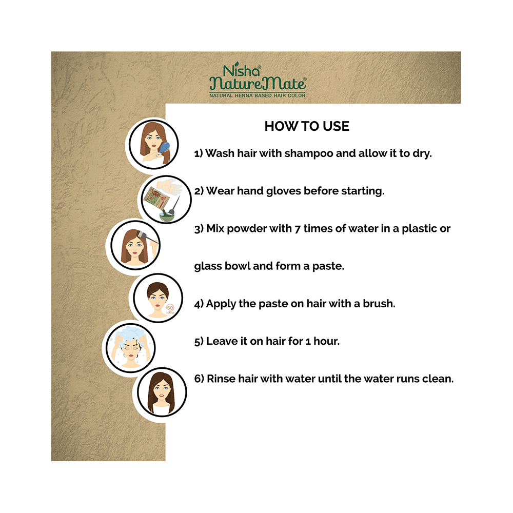 Nisha Nature Mate Hair Color (15gm Each) Natural Brown - Image 5