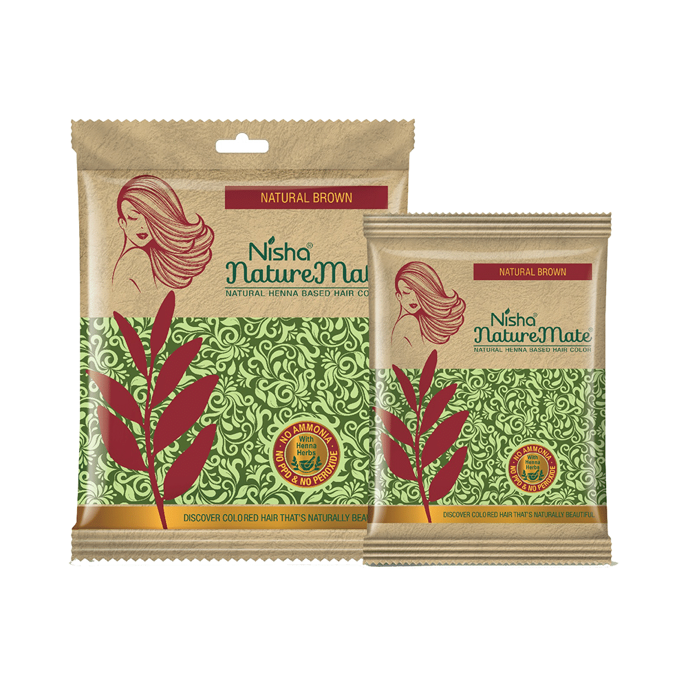 Nisha Nature Mate Hair Color (15gm Each) Natural Brown