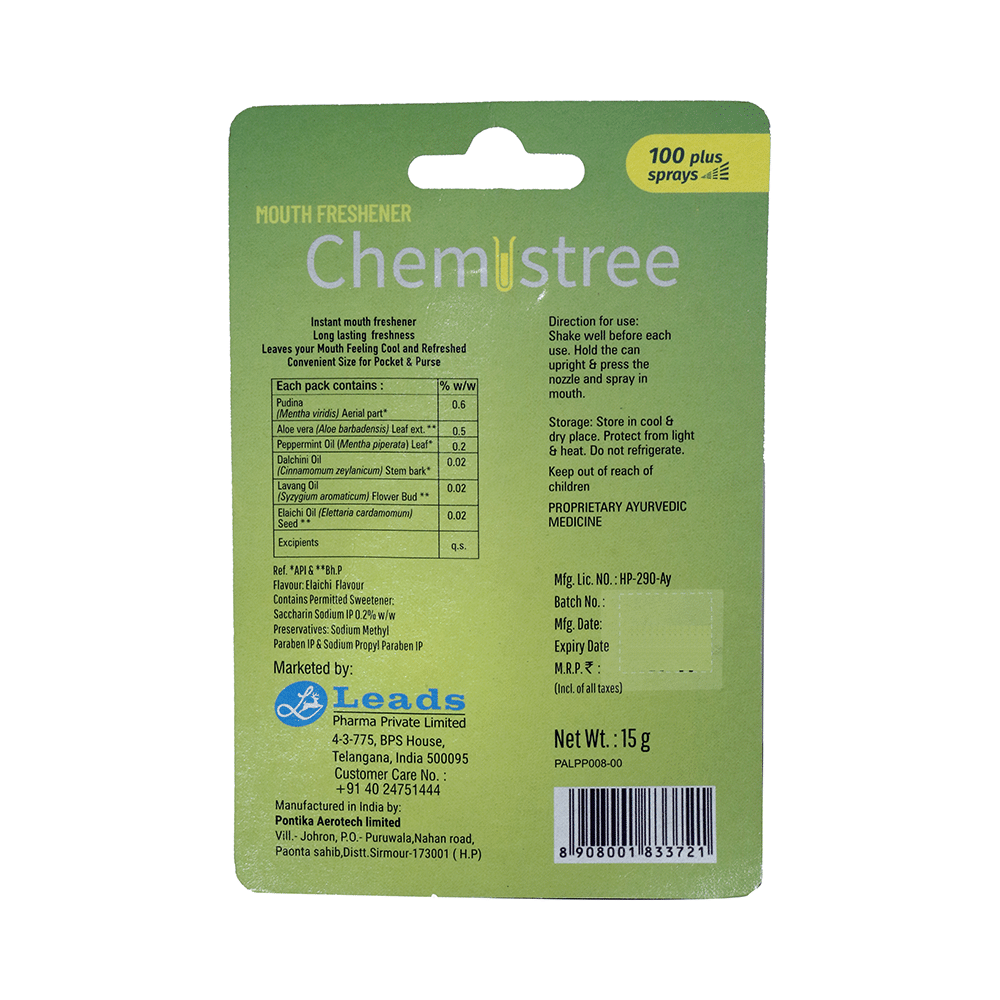 Chemistree Mouth Freshener Spray (15gm Each) Elaichi - Image 5