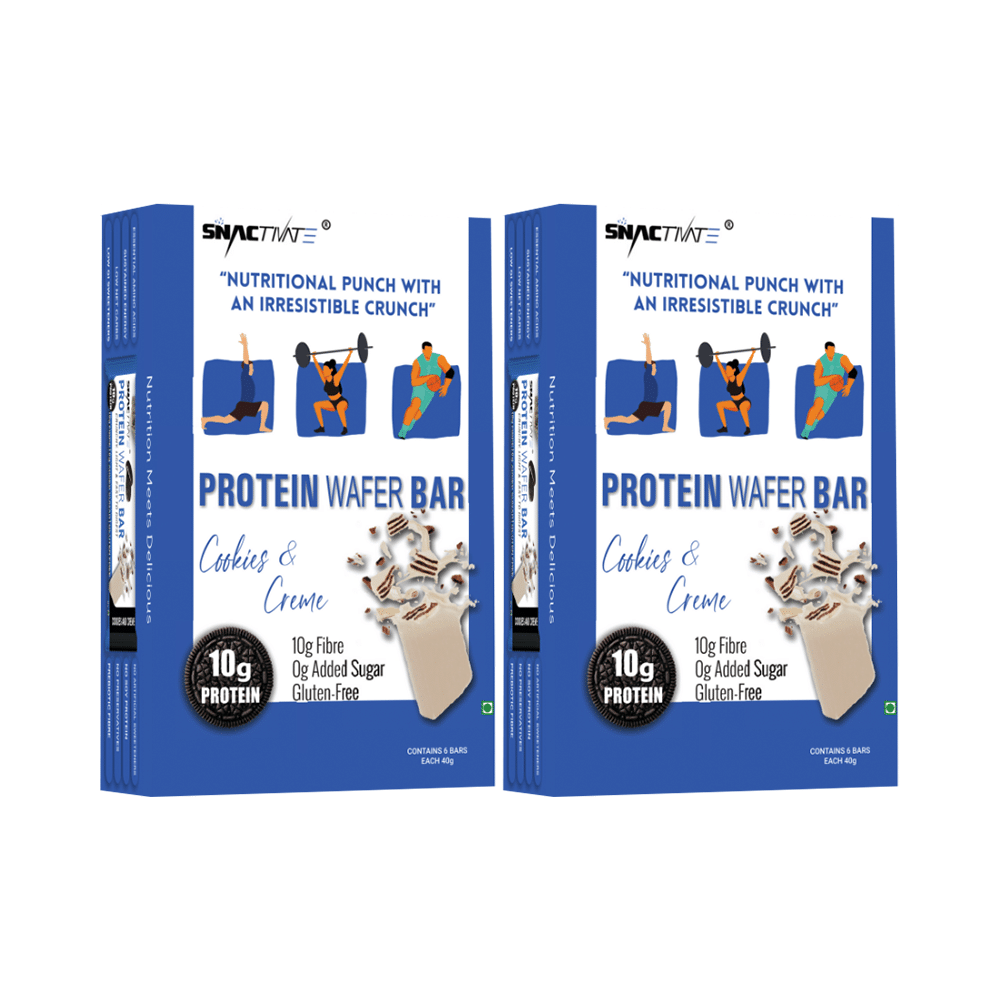 Snactivate Protein Wafer Bar (40gm Each) Cookies & Cream