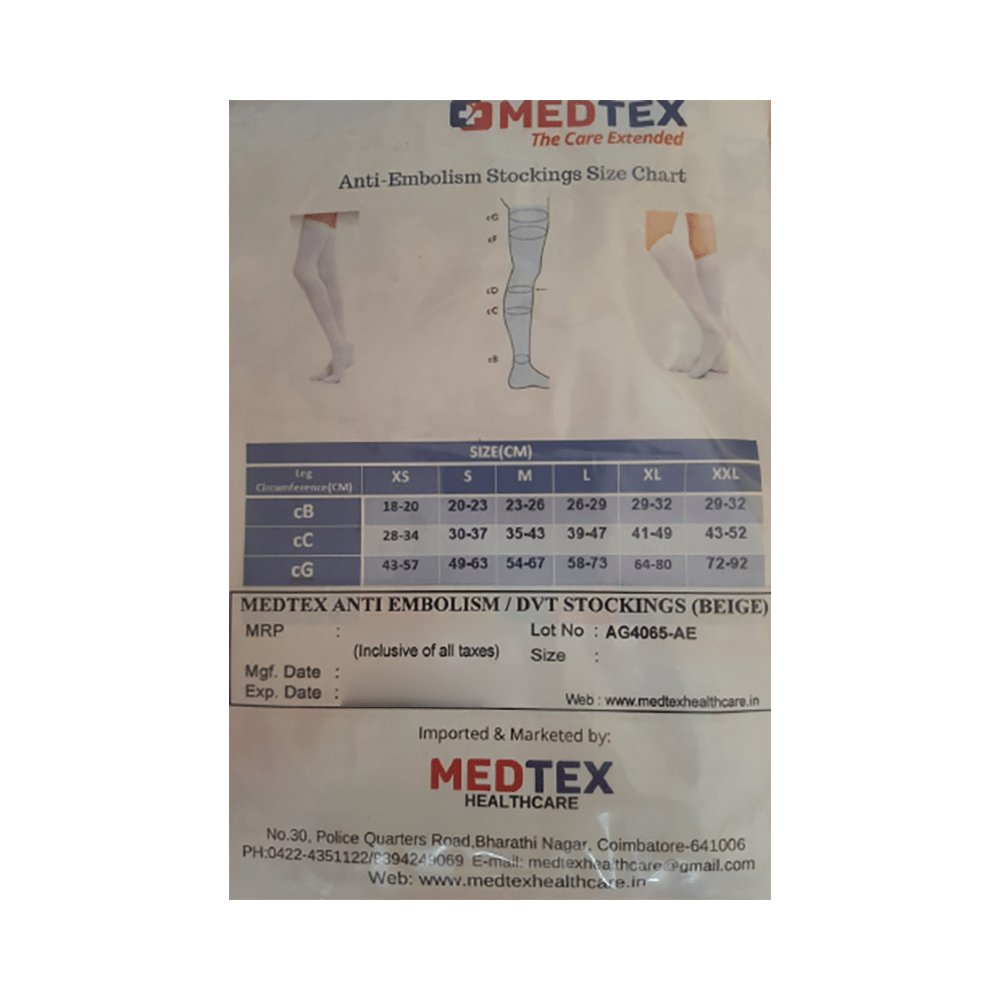 Medtex Thigh Length Anti Embolism DVT Stocking Medium Beige - Image 3