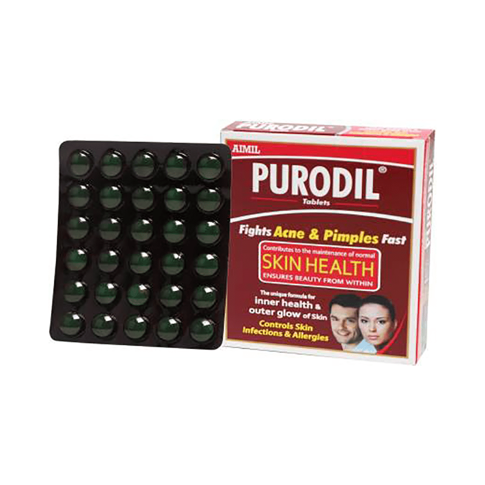 Aimil Purodil Skin Health Tablet | Fights Acne & Pimples | Controls Skin Infections & Allergies - Image 3