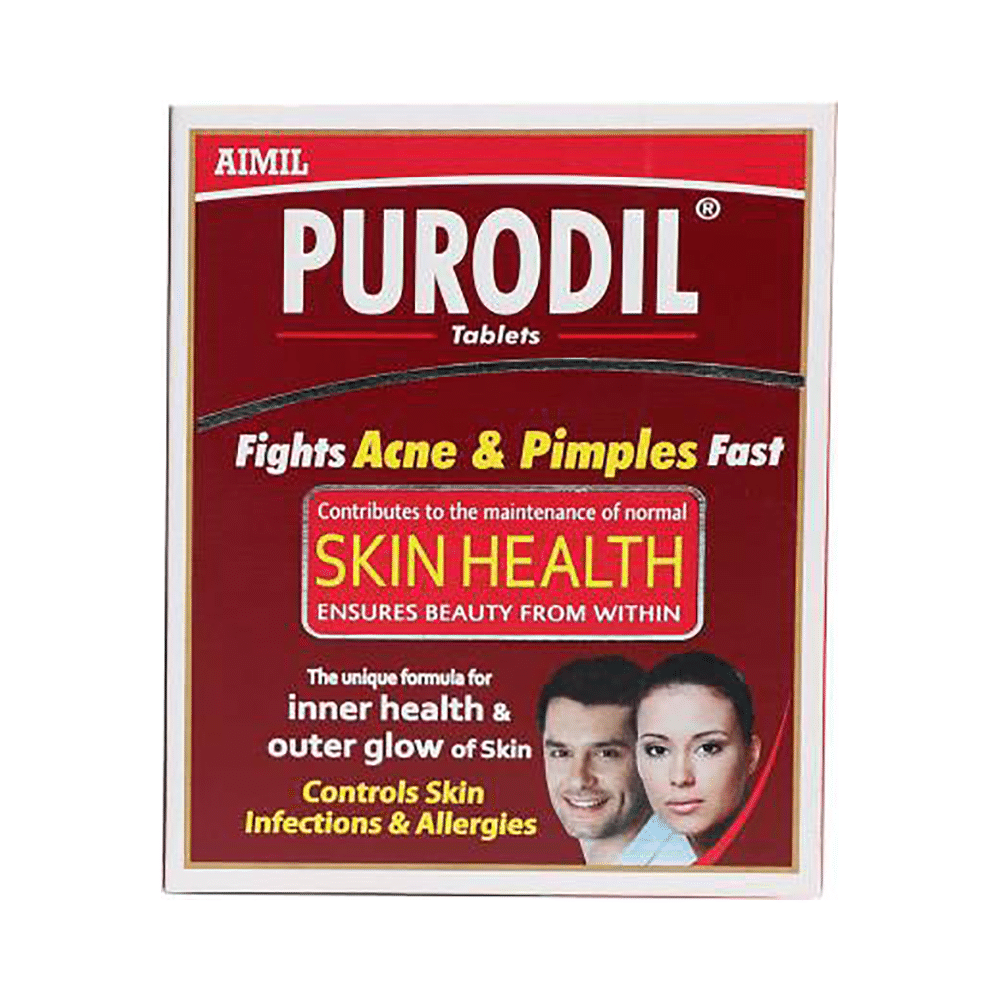 Aimil Purodil Skin Health Tablet | Fights Acne & Pimples | Controls Skin Infections & Allergies - Image 1