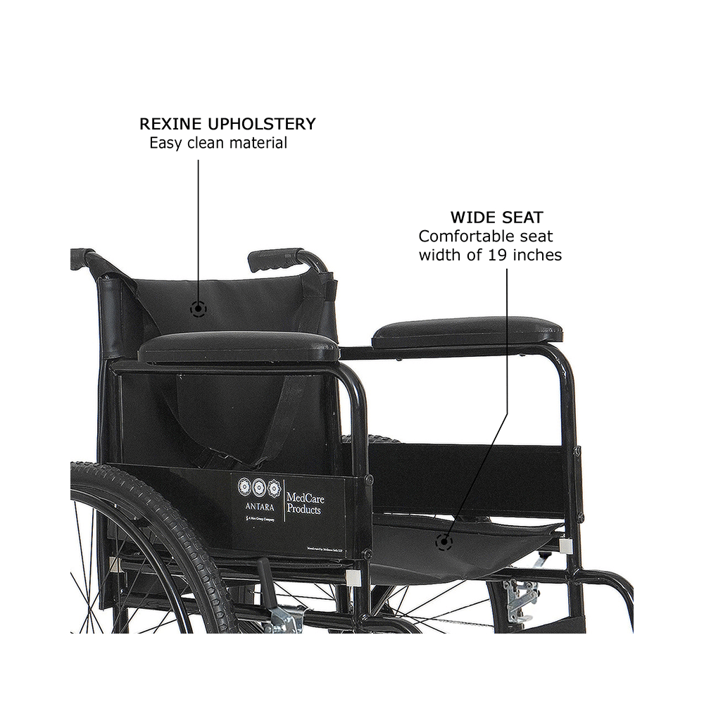 Antara Wheel Easy Wheelchair Black - Image 4