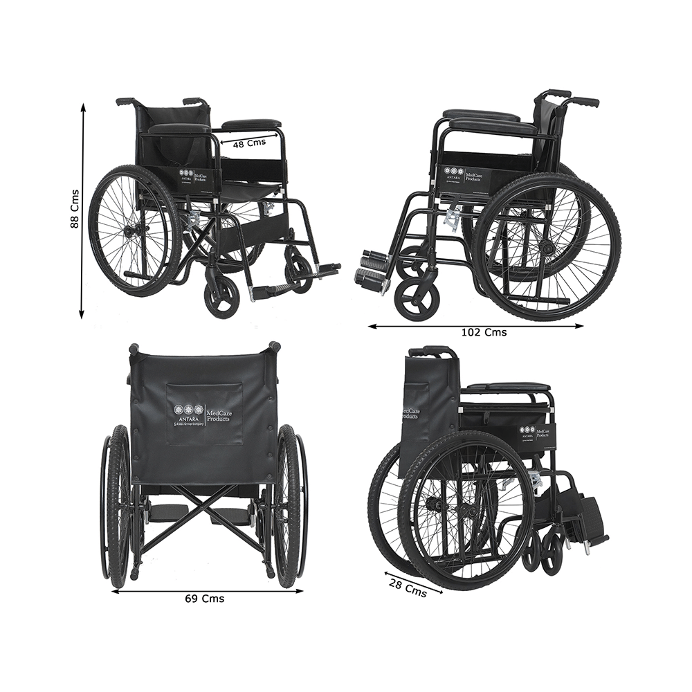 Antara Wheel Easy Wheelchair Black - Image 5