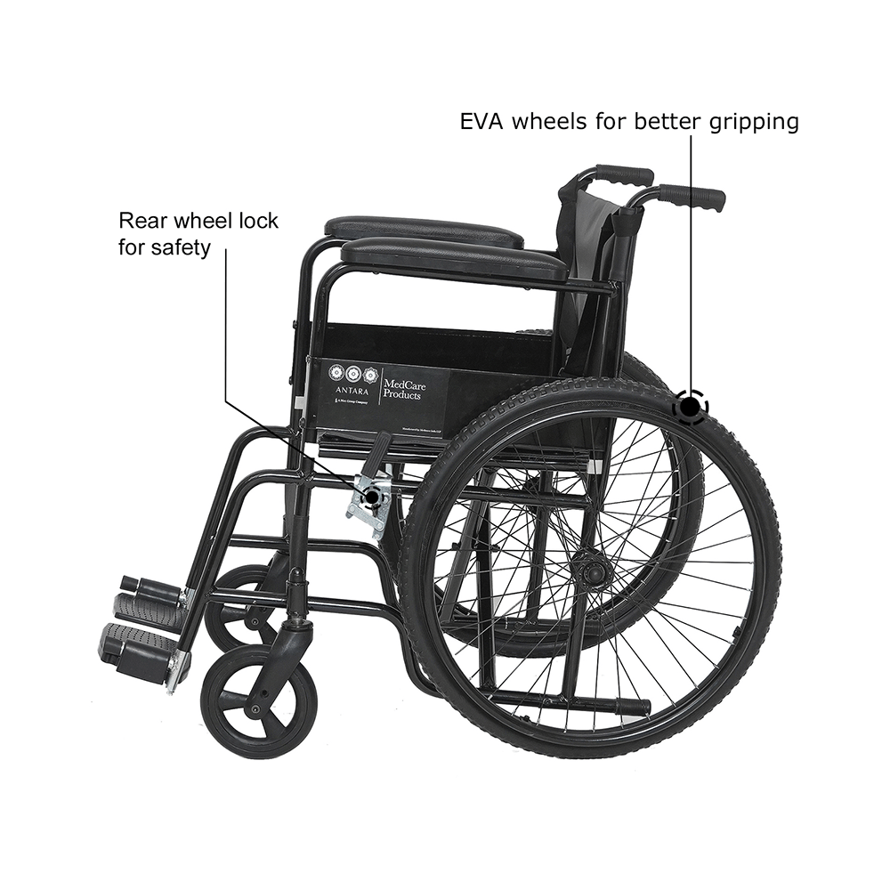 Antara Wheel Easy Wheelchair Black - Image 3