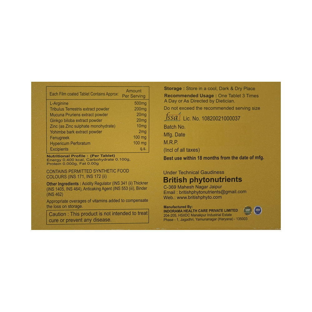 British Phytonutrients Oxi-ED Tablets (10 Each) - Image 2