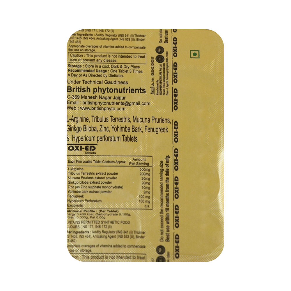 British Phytonutrients Oxi-ED Tablets (10 Each) - Image 4