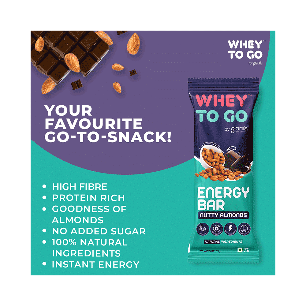 Whey To Go Energy Bar (35gm Each) Nutty Almonds - Image 5