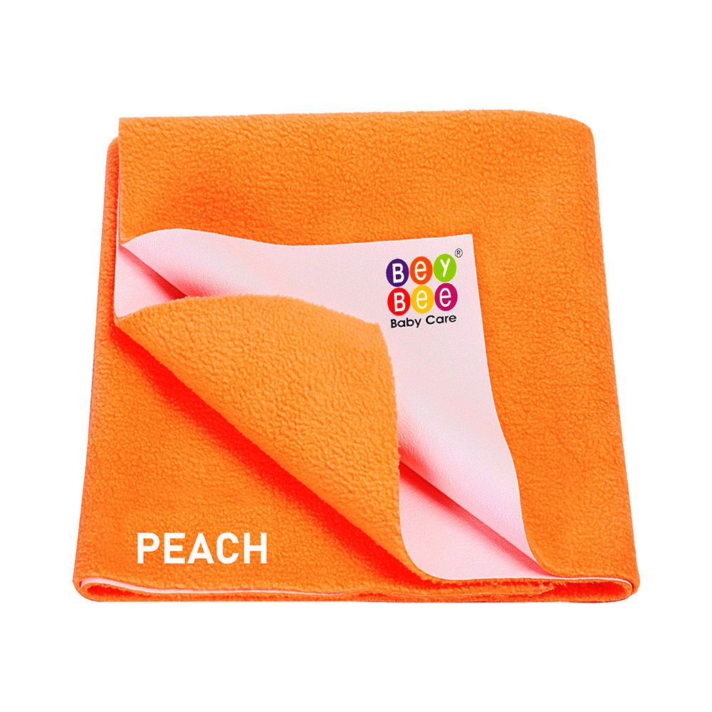 Bey Bee Waterproof Baby Bed Protector Dry Sheet for Toddlers (100cm X 70cm) Medium Peach - Image 1