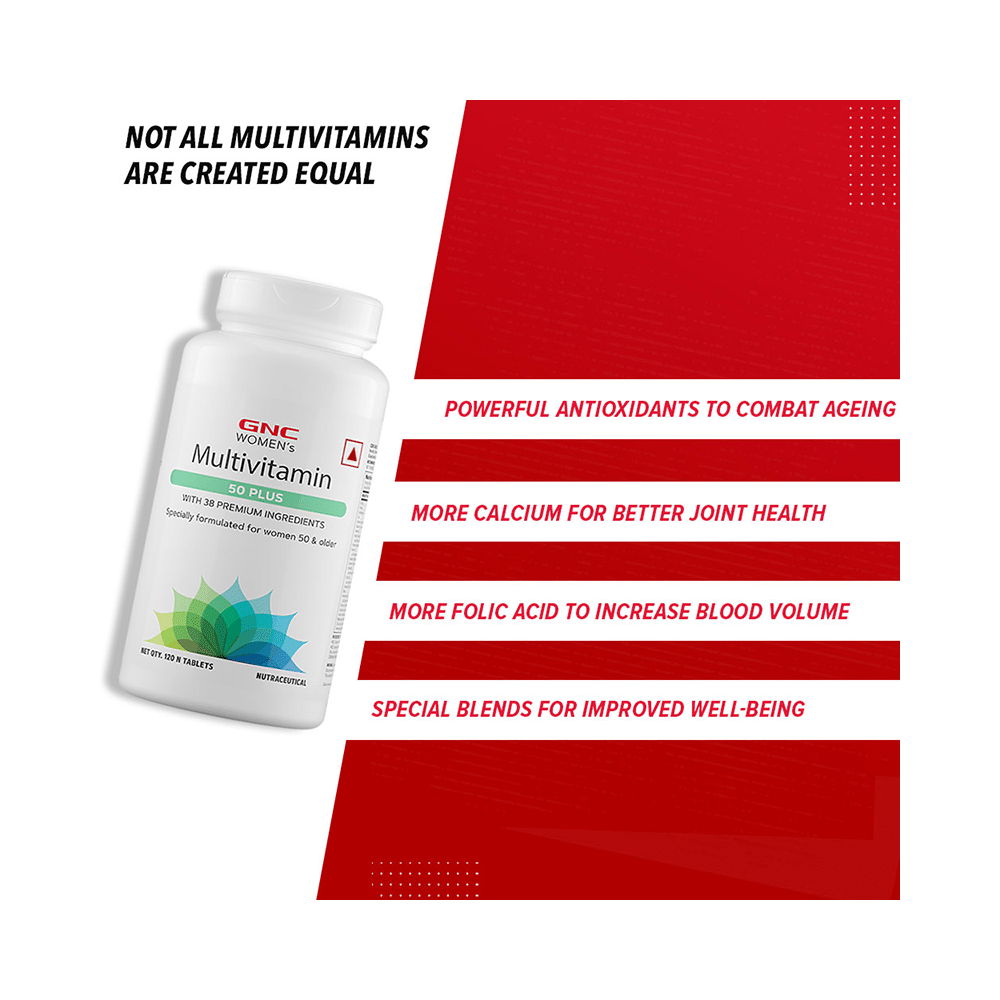 GNC Women's Multivitamin 50 Plus | For Joints & Anti-Ageing Support | Tablet - Image 4