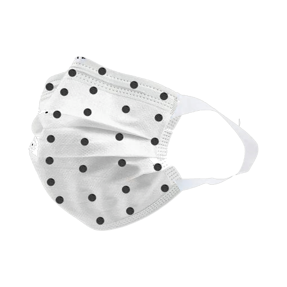 7 Shield 3 Ply Disposable Protective Face Mask for Kids Black Dot Print - Image 3
