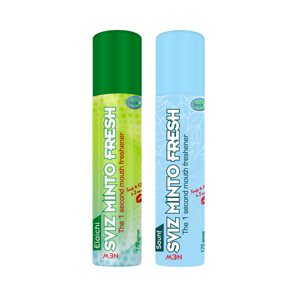 Smyle Combo Pack of Sviz Minto Fresh Mouth Freshener Sanuf & Elaichi (15gm Each) - Image 1