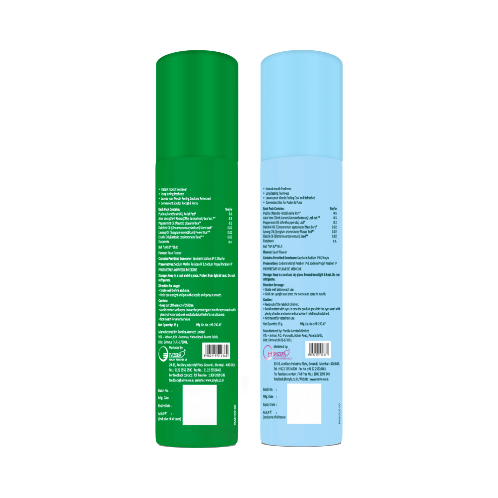 Smyle Combo Pack of Sviz Minto Fresh Mouth Freshener Sanuf & Elaichi (15gm Each) - Image 2