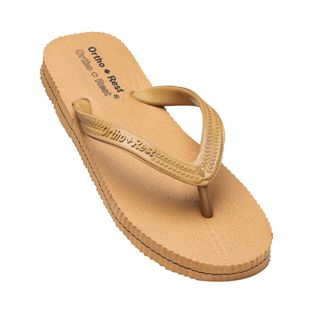 Ortho + Rest Unisex Hawaii Chappal Orthopedic Comfort, Bathroom Rubber Flip-Flops Tan 10