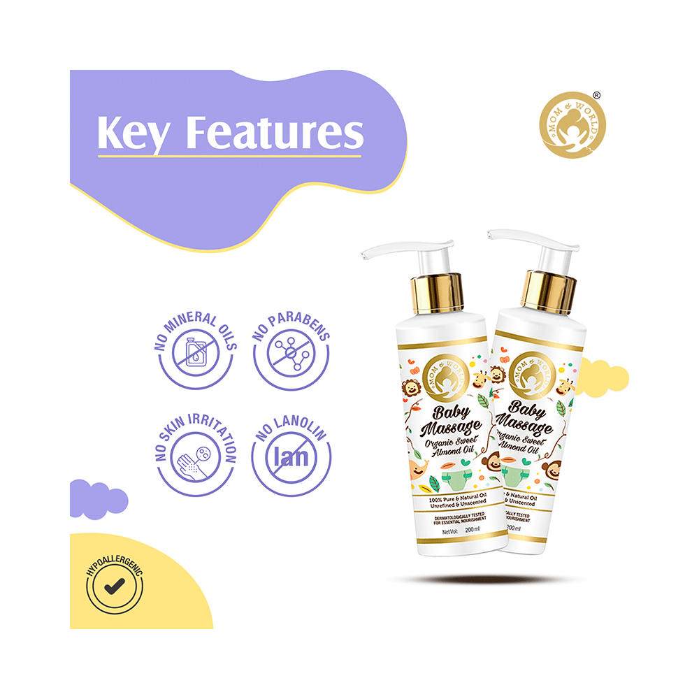 Mom & World Baby Massage Organic Sweet Almond Oil - Image 6