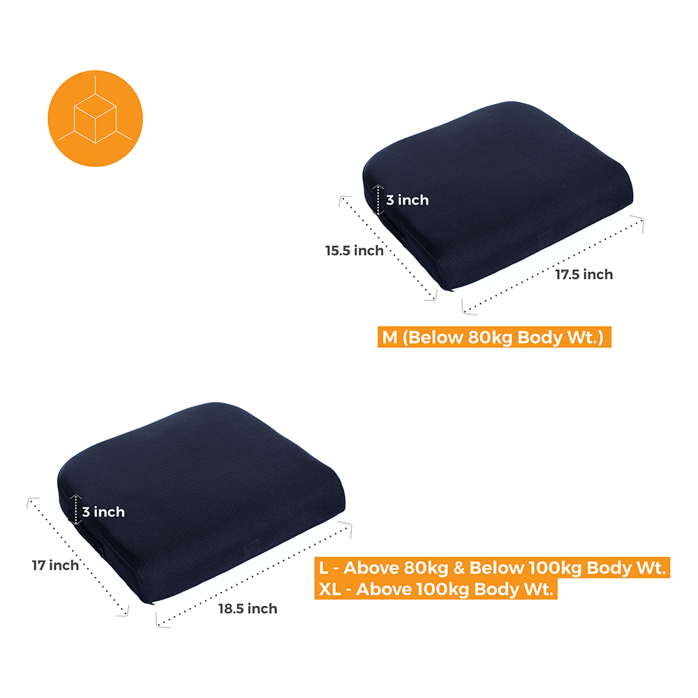 Fovera Tri-Foam Seat Cushion XL Mesh Black - Image 2