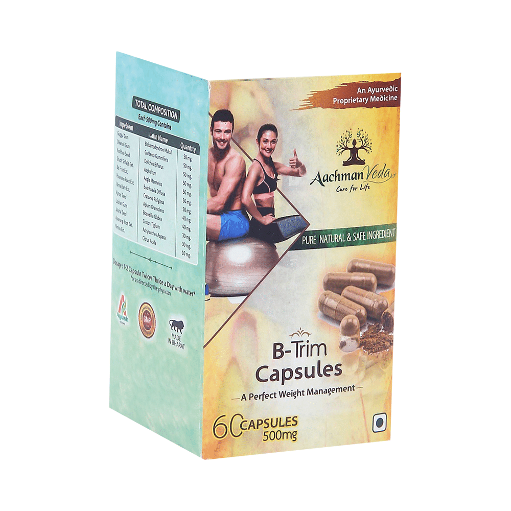 Aachman Veda A Perfect Weight Management B-Trim 500mg Capsule (60 Each) - Image 5