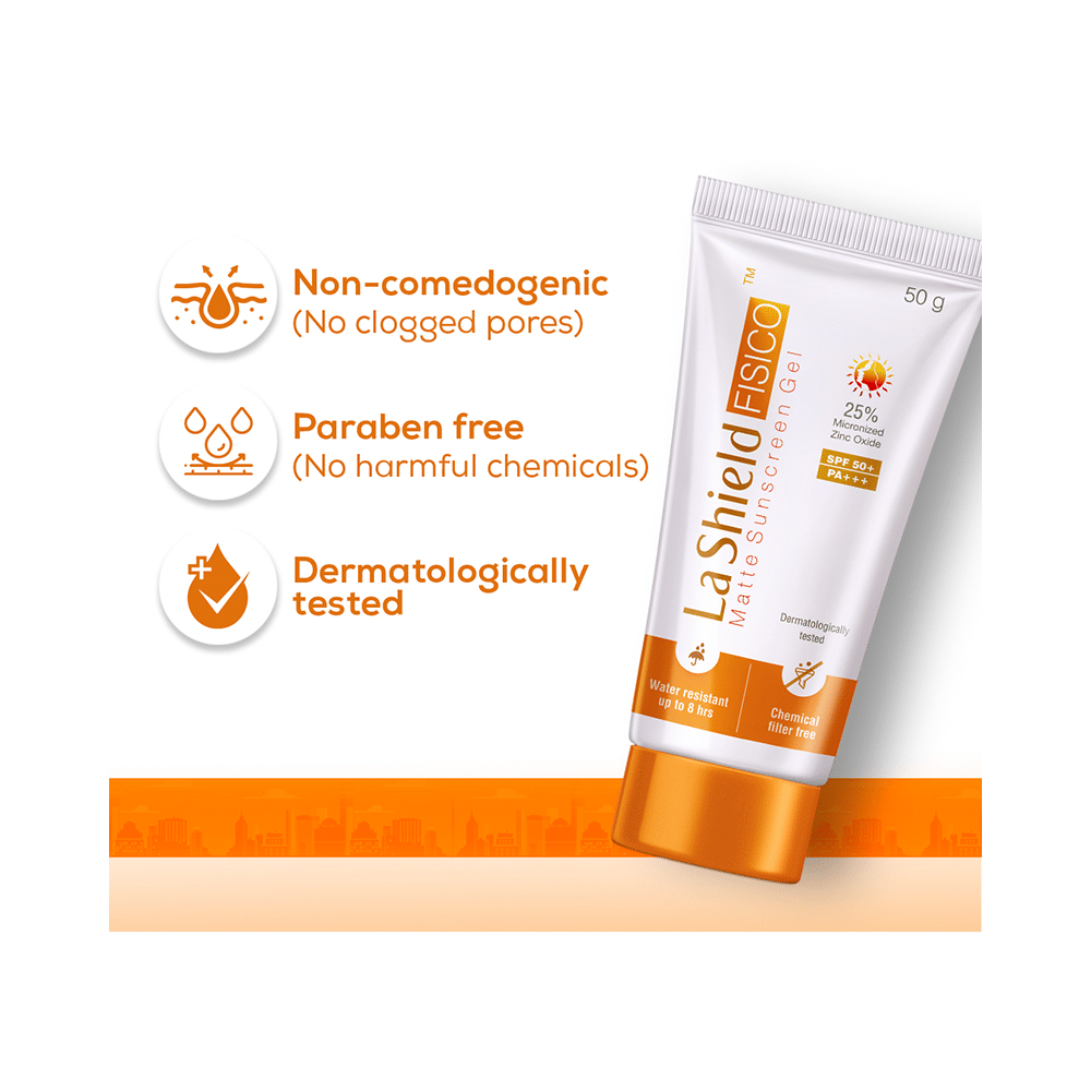 La Shield Fisico Matte SPF 50 PA+++ Sunscreen Gel | Water-Resistant & Paraben-Free - Image 6