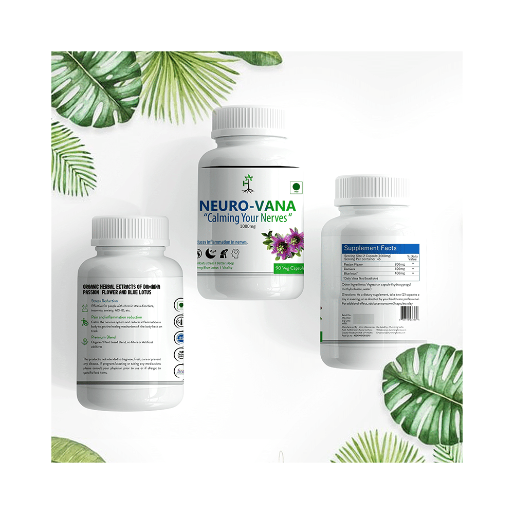 Humming Herbs Neuro-Vana 1000mg Veg Capsule - Image 5