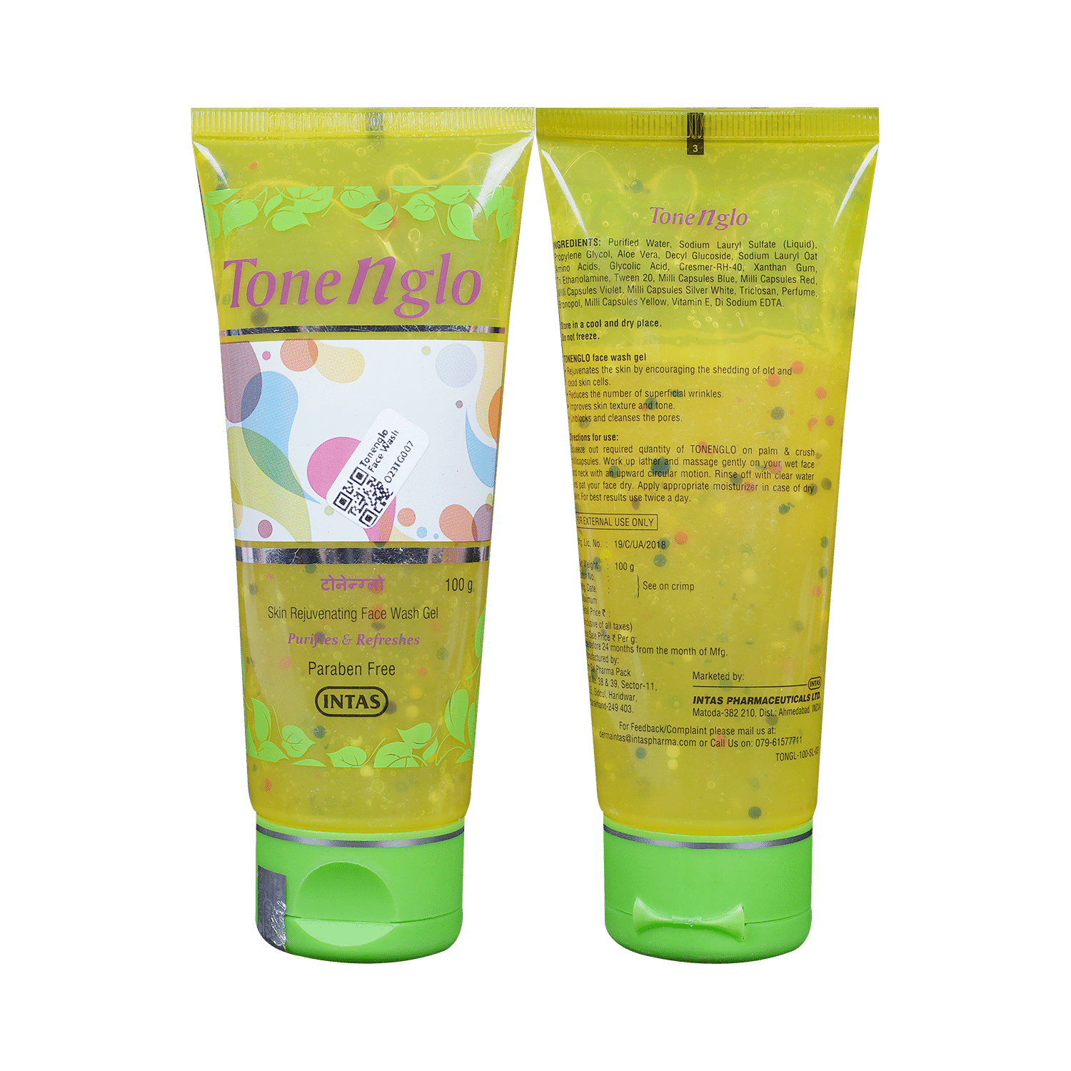 Tonenglo Skin Rejuvenating Face Wash Gel | Paraben Free - Image 1