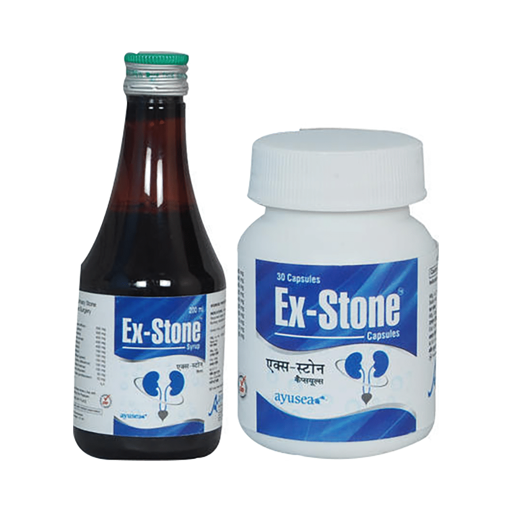 Ayusea Combo Pack of Exstone Syrup (200ml Each) & Capsule (30 Each) - Image 1