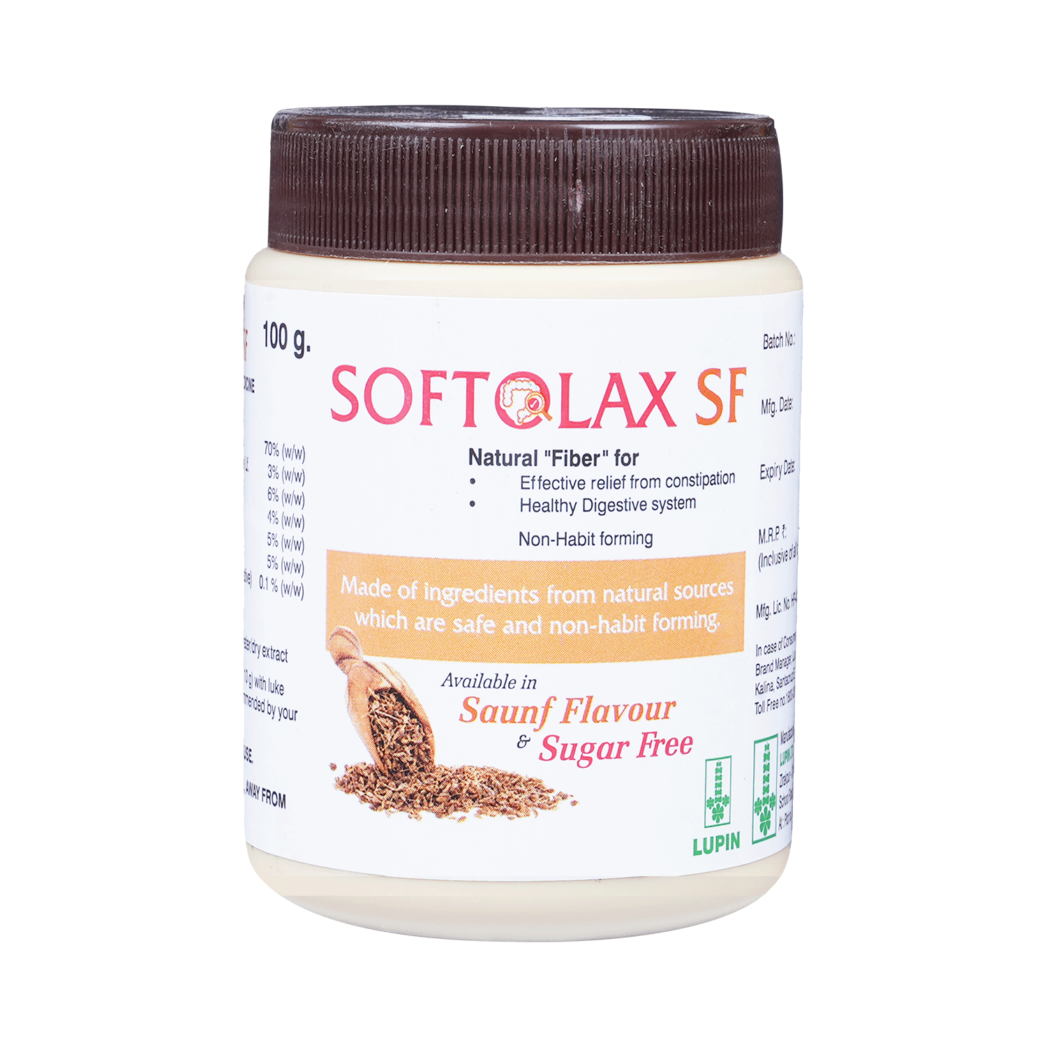 Softolax Saunf Sugar Free Powder | For Healthy Digestive System & Constipation Relief - Image 1