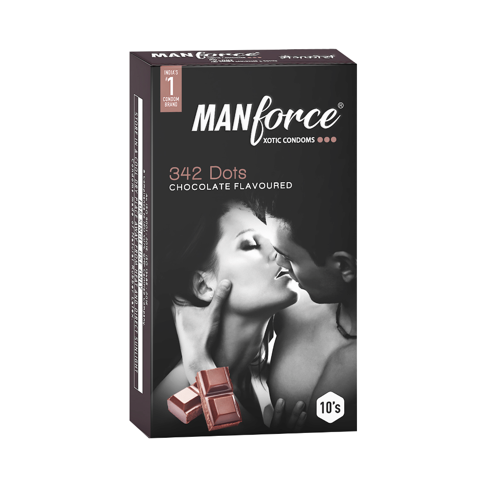 Manforce 342 Dots Xotic Condom | Flavour Chocolate - Image 1