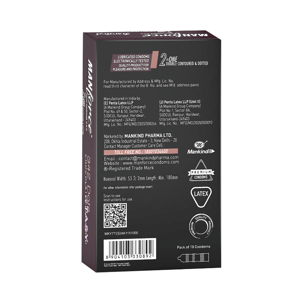 Manforce 342 Dots Xotic Condom | Flavour Chocolate - Image 2