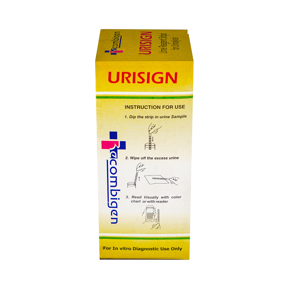 Recombigen Urisign 3 Parameter Reagent Strips for Leukocytes, Nitrite and Glucose Analysis - Image 2