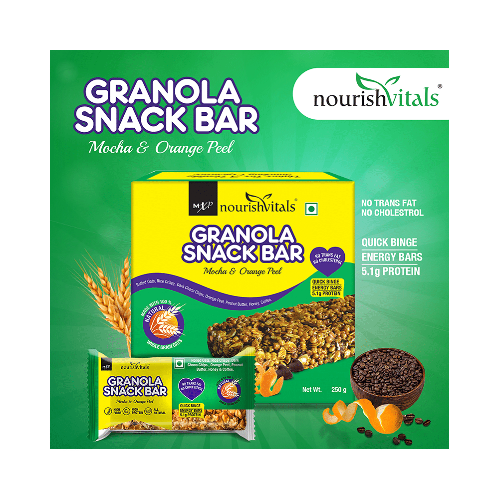 NourishVitals Granola Snack Bar Mocha & Orange Peel - Image 2