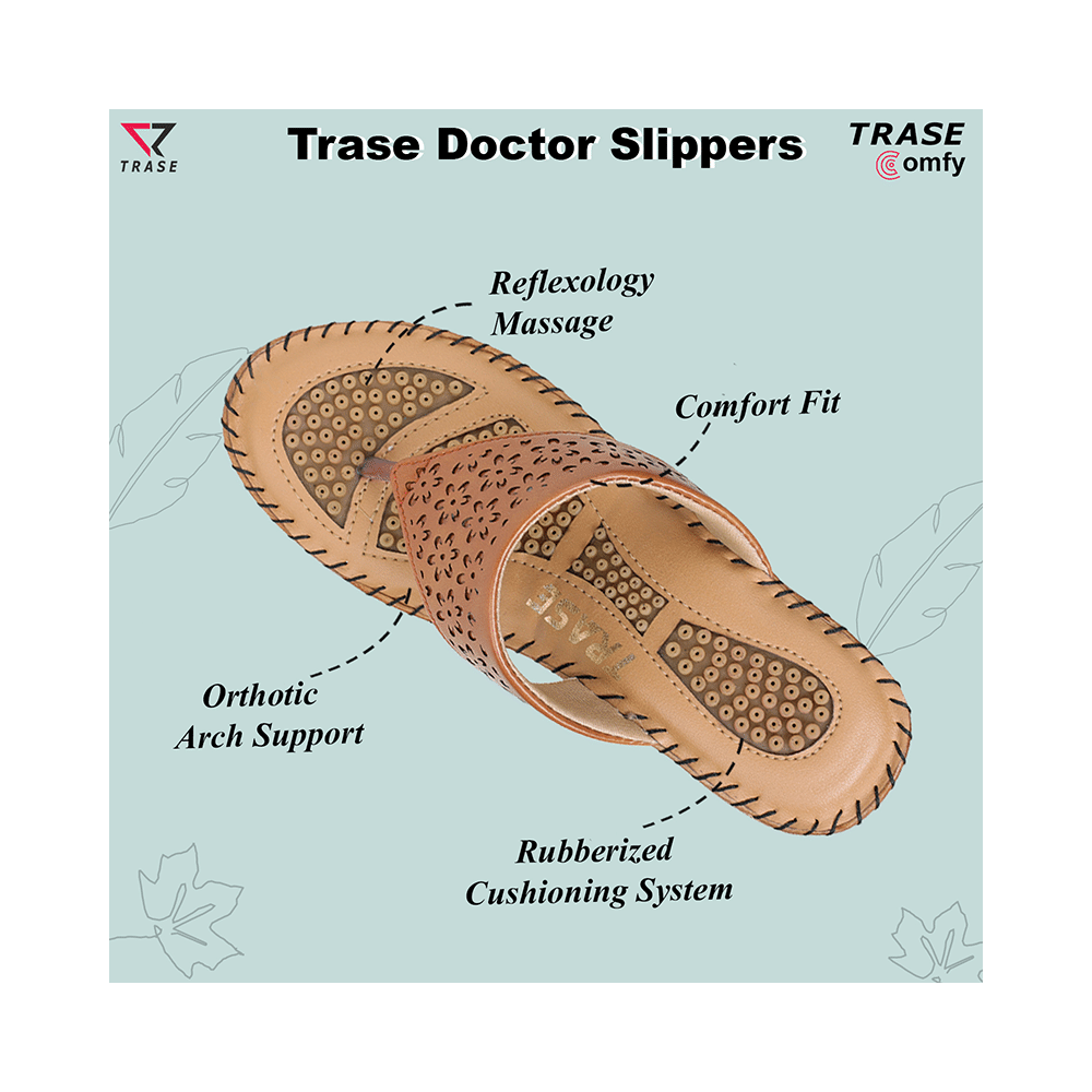 Trase Doctor Ortho Slippers for Women 9 UK Tan - Image 8