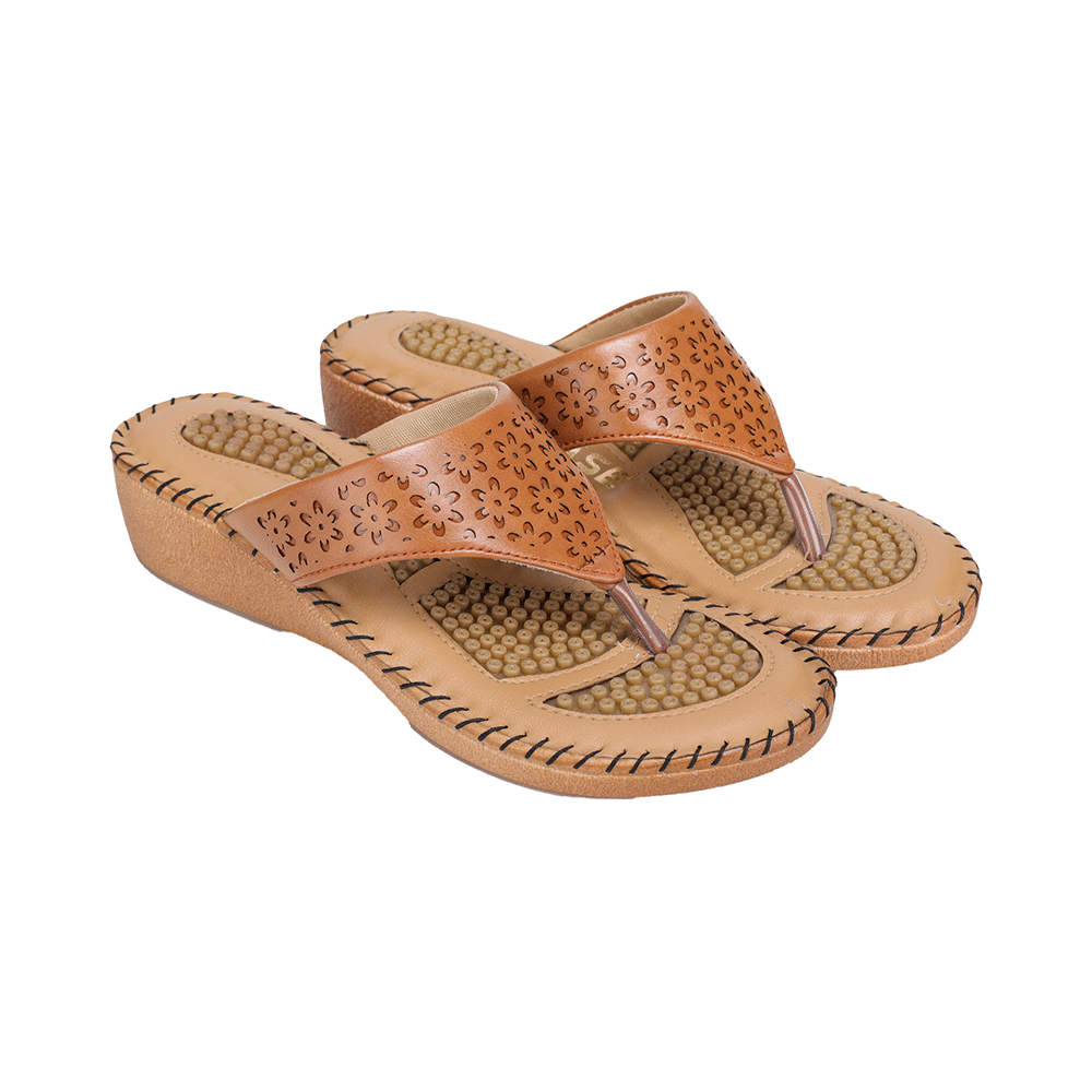 Trase Doctor Ortho Slippers for Women 9 UK Tan - Image 1