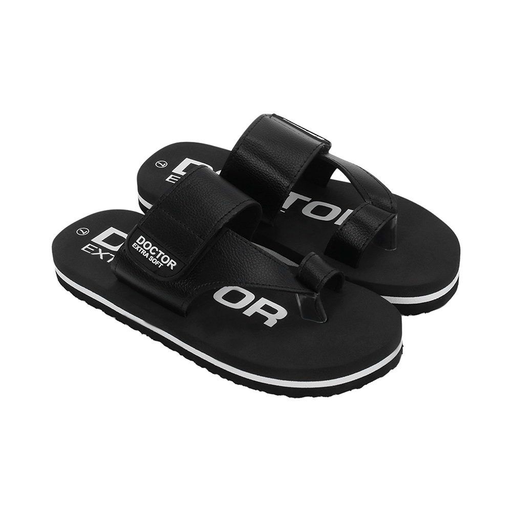 Doctor Extra Soft D26 Care Orthopaedic Diabetic Dr Stylish House Flip-Flop and Thump Ring Slip for Men Black 5 - Image 4