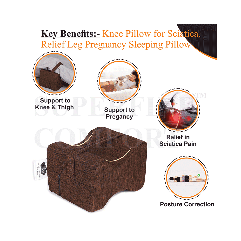 Superfine Comfort Memory Foam Orthopedic Knee Sleeping Pillow for Pregnancy thigh Support, Sciatica Pain Relief Pillow - Image 3