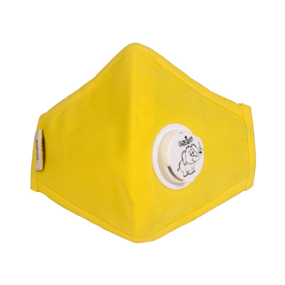 Advind Healthcare Smog Guard N95 Kids Mask with One Valve XS 3-5 Years Yellow - Image 3