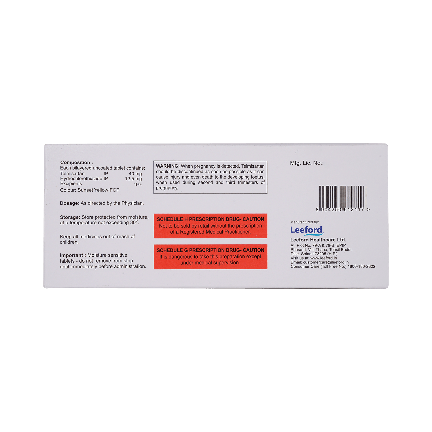 Telvilite H 40mg/12.5mg Tablet - Image 3