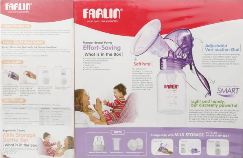 Farlin Effort-Saving Manual Breast Pump with Milk Storage Bottle Set - Image 3